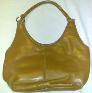 Light beige, leather, strapy hand bag